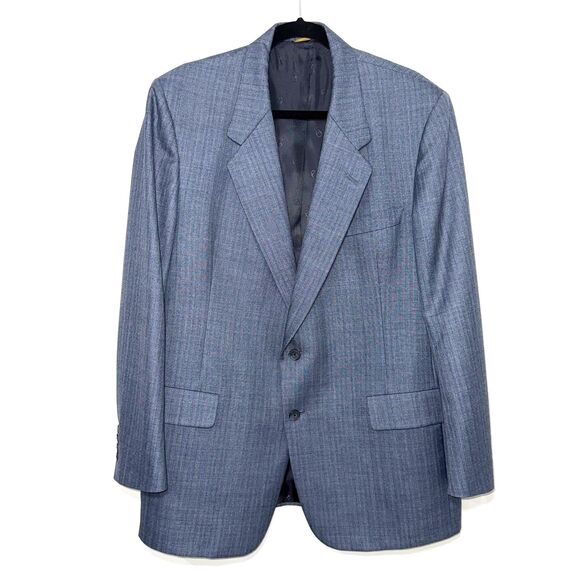 Christian Dior Paris Hart Schaffner & Marx Custom Blazer Suit Jacket Blue/Brown - Picture 1 of 8